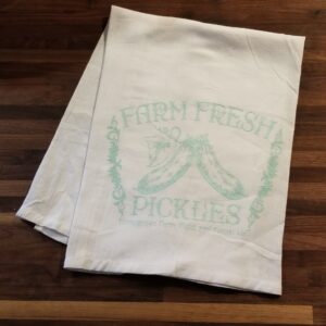 Farm Fresh Pickles tea towel