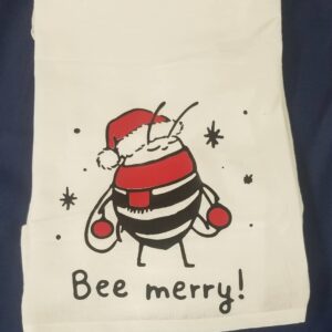 Bee merry tea towel