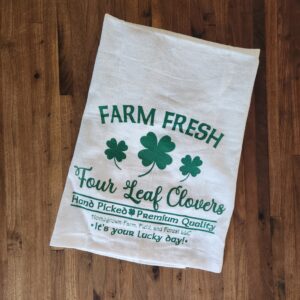 Four Leaf Clovers tea towel